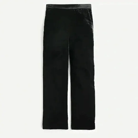 J. Crew Velvet Peyton Pull-On Pants Black Stretch Womens Size 14T 14 Tall H14624 - Picture 11 of 11
